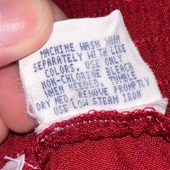 Vintage 90s CHAUS Red Stirrup Pants High Waist Pleated Rayon Blend Size 8 - Picture 7 of 16